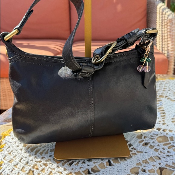 Coach vintage all black leather bleeker shoulder hobo bag. - Picture 8 of 10